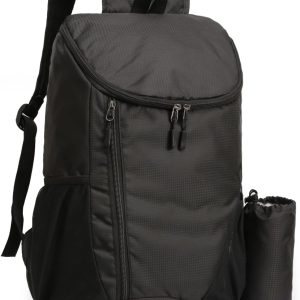 Hiking Backpack, Waterproof and Wear-resistant Lightweight Backpack Packable,Outdoor Travel Camping Daypack Foldable-BLACK