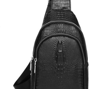 Vintage Leather Sling Bag Backpack for Men Crossbody Shoulder Chest DayPack Backpacks