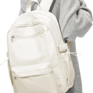 Backpack for Teen  Lightweight  Backpack Women Travel Backpacks Waterproof High  Bookbag for Men Classic Casual Daypacks(Beige)