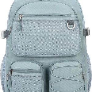 Water Resistant Backpack with Mulitiple Pockets for  Travel Outdoor , 15.6 inch Laptop Daypack for Men and Women (Grey Blue)
